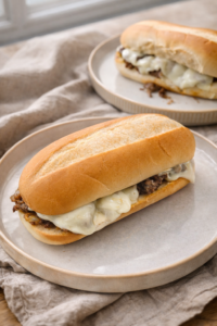 Ground Beef Philly Cheesesteaks